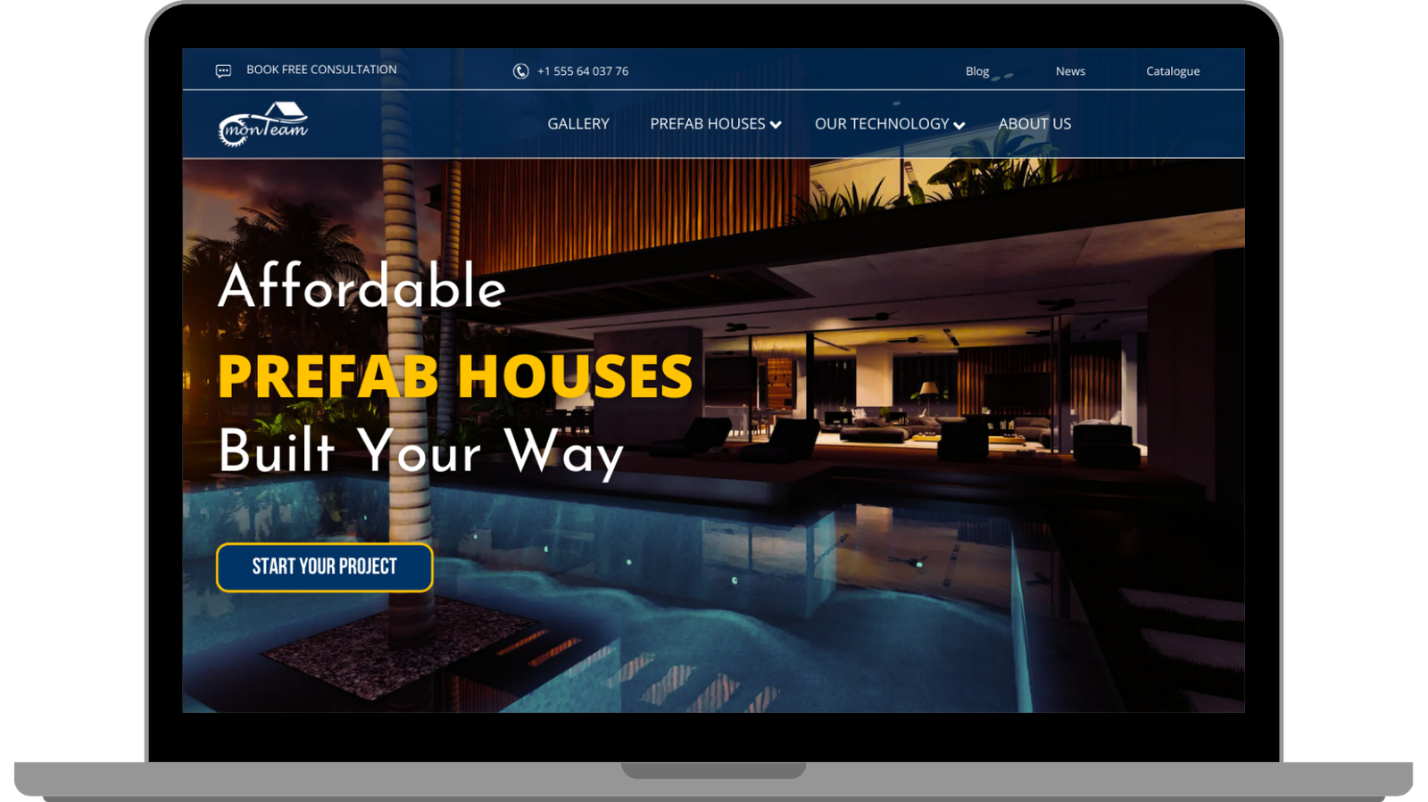 Our Client's Website Homepage - Frigate Digital